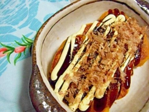 栄養満点！おつまみにカボチャのお好み焼き風♪